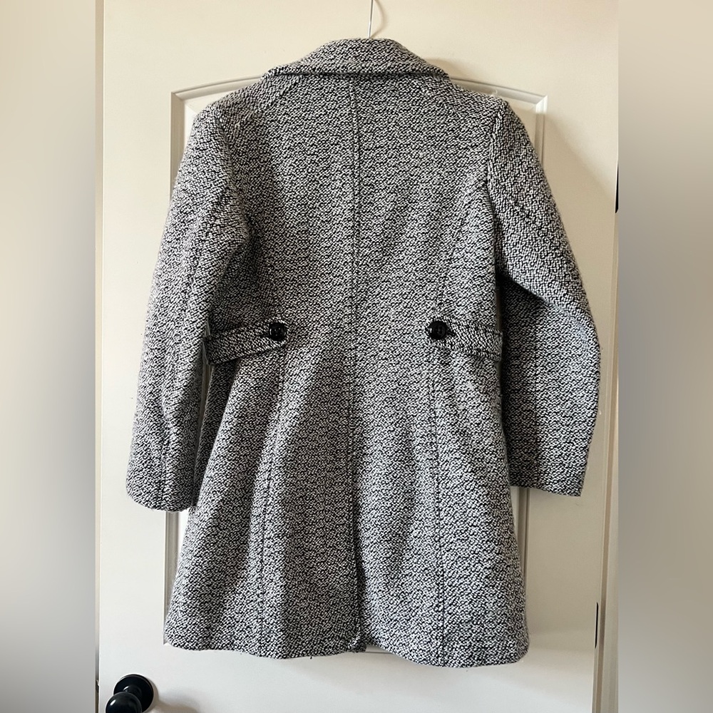 Gallery New York Women’s Large Wool Blend A-Line Pea Coat Tweed Black White - Picture 5 of 8